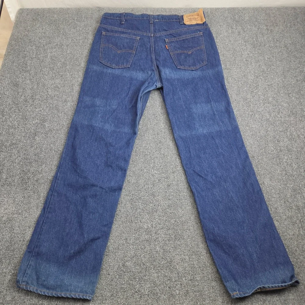 Vintage Levis 509 Jeans 38x32 Blue Orange Tab 80s USA Made Straight Leg 509-0217